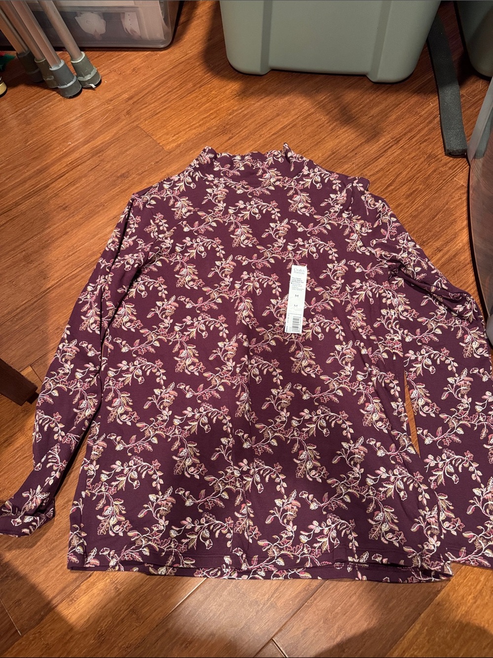 croft & barrow Plum Floral Long-Sleeve Tee